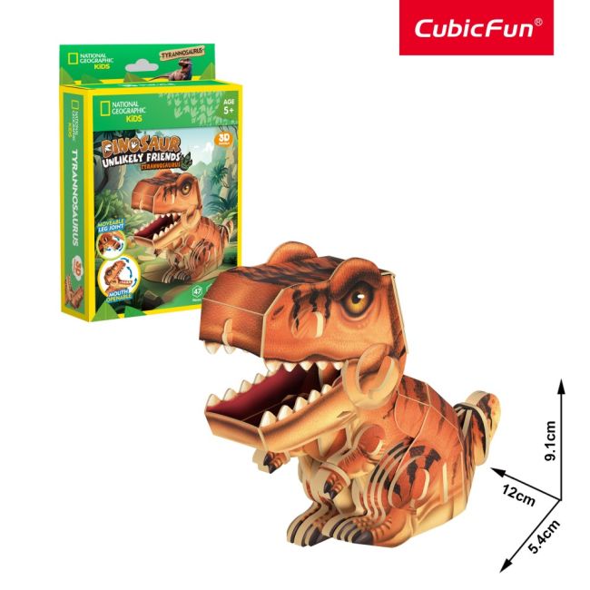 Cubic Fun - National Geographic Dinozauri Puzzle 3D Tiranozaur 47 piese ARTCUDS1169h