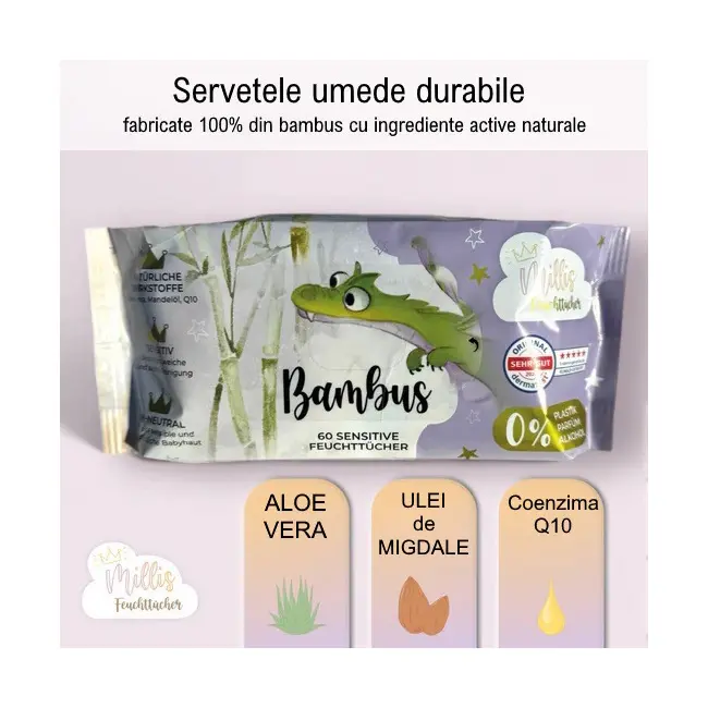 Millis Servetele Umede din Bambus Magic 60 buc TNA35020