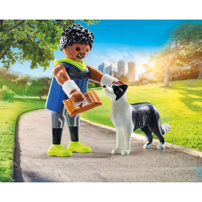 Playmobil - Figurina alergator cu animalut de colectie caine Border Collie ARTPM71740