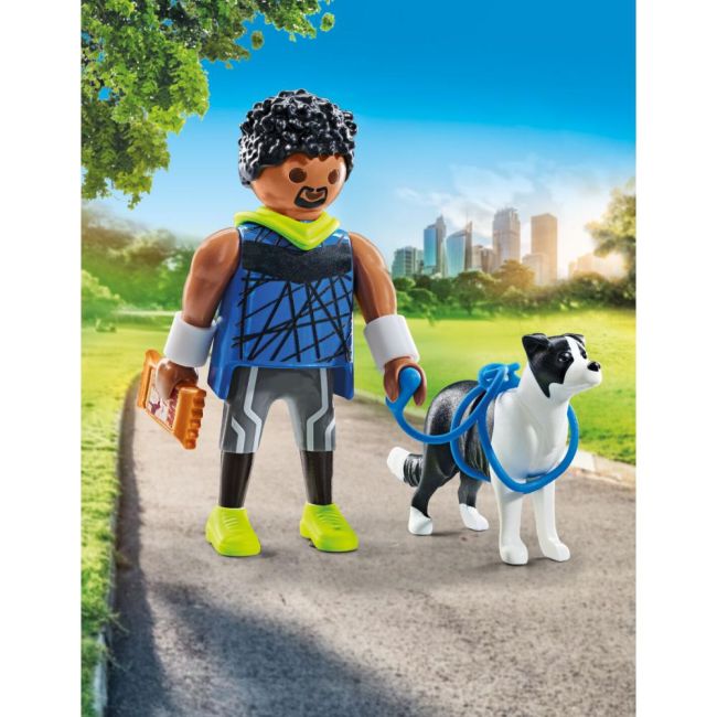Playmobil - Figurina alergator cu animalut de colectie caine Border Collie ARTPM71740