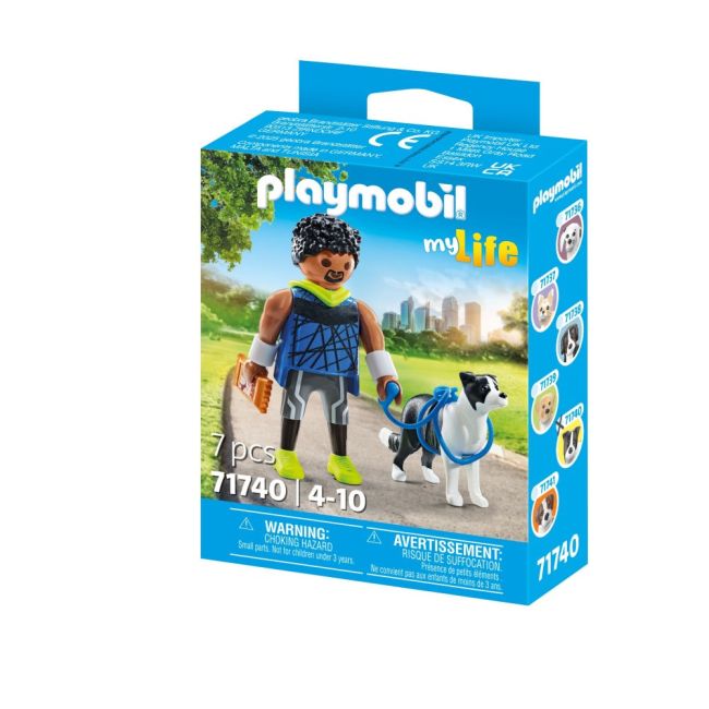 Playmobil - Figurina alergator cu animalut de colectie caine Border Collie ARTPM71740