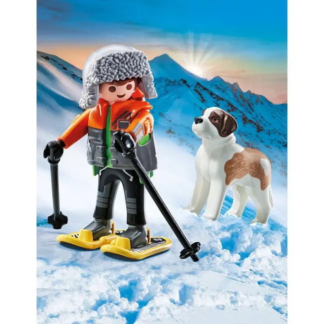 Playmobil - Figurina drumet cu animalut de colectie caine Saint Bernard ARTPM71741