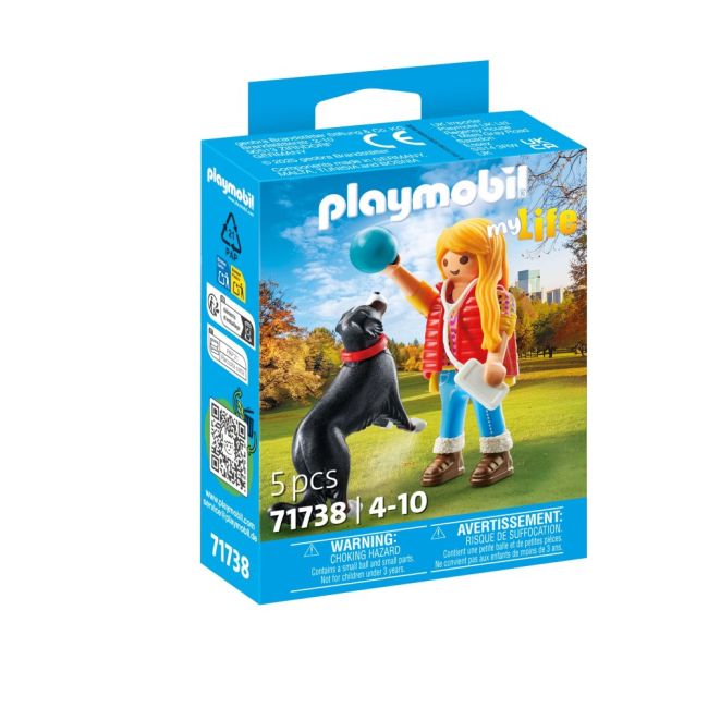 Playmobil - Figurina femeie cu animalut de colectie caine de Munte ARTPM71738