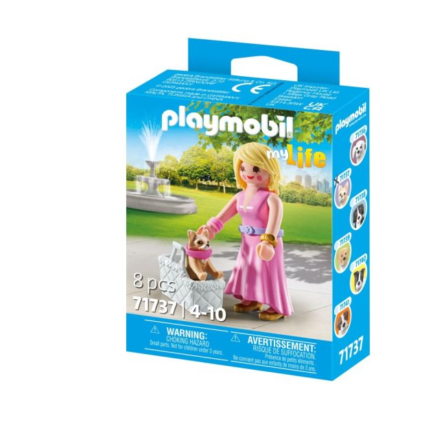 Playmobil - Figurina trendy cu animalut de colectie caine Chihuahua ARTPM71737