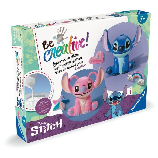 Ravensburger - Be Creative Set maxi de creatie figurine Stitch din ipsos include 8 creatii ARTRVSAC23877