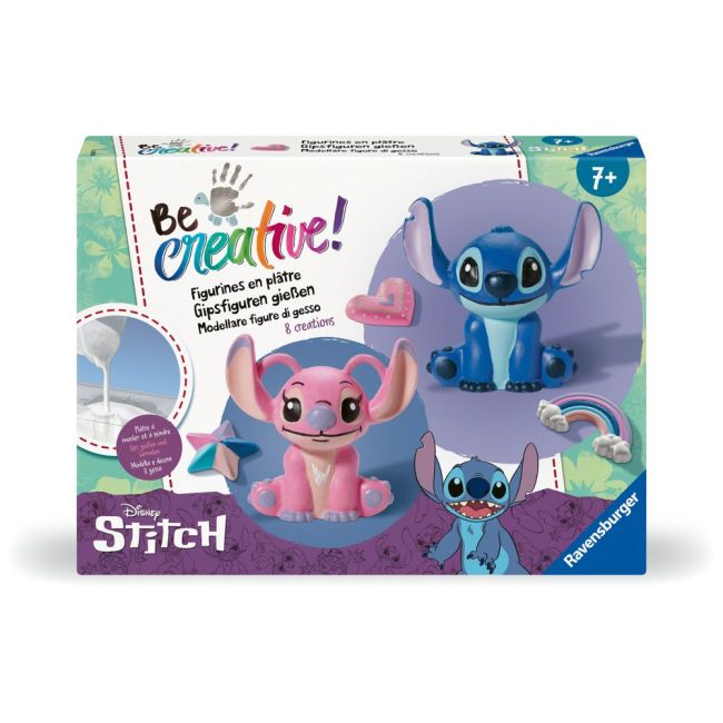 Ravensburger - Be Creative Set maxi de creatie figurine Stitch din ipsos include 8 creatii ARTRVSAC23877