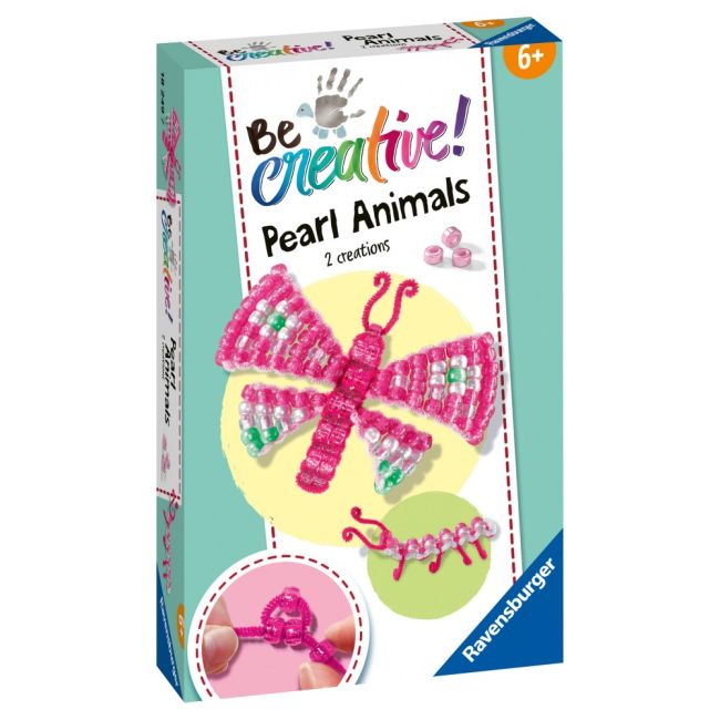 Ravensburger - Be Creative Set mini de creatie din perle fluture si larva ARTRVSAC18249
