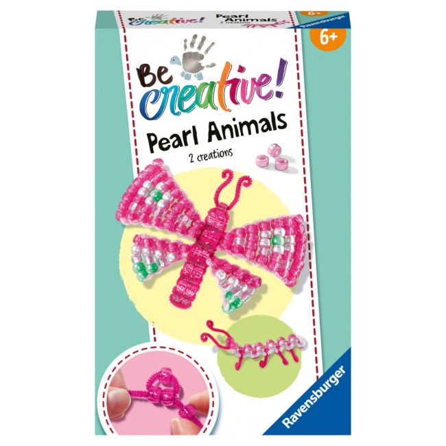 Ravensburger - Be Creative Set mini de creatie din perle fluture si larva ARTRVSAC18249