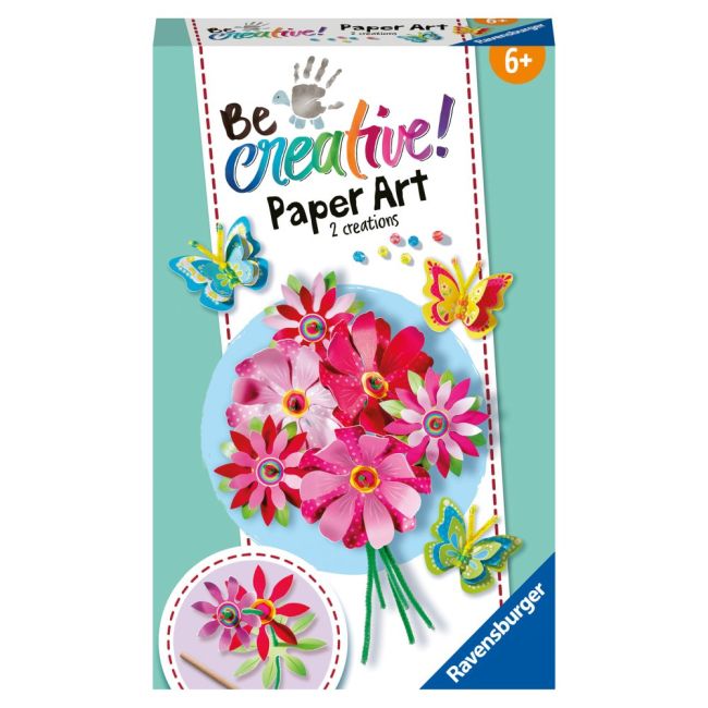 Ravensburger - Be Creative Set mini de creatie flori si fluturi din hartie ARTRVSAC23678