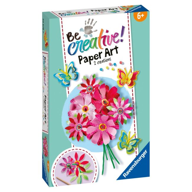 Ravensburger - Be Creative Set mini de creatie flori si fluturi din hartie ARTRVSAC23678