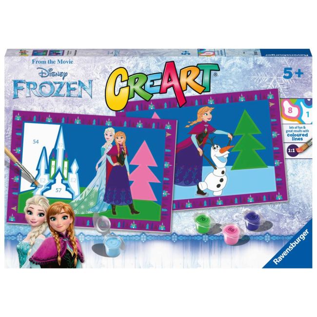 Ravensburger - CreArt pictura pe numere pentru copii 2 sabloane Disney Frozen ARTRVSPBN23555
