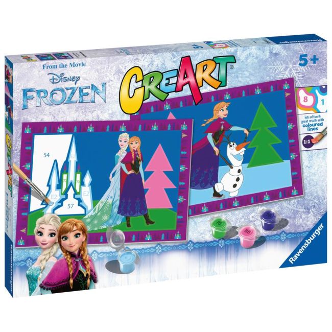Ravensburger - CreArt pictura pe numere pentru copii 2 sabloane Disney Frozen ARTRVSPBN23555