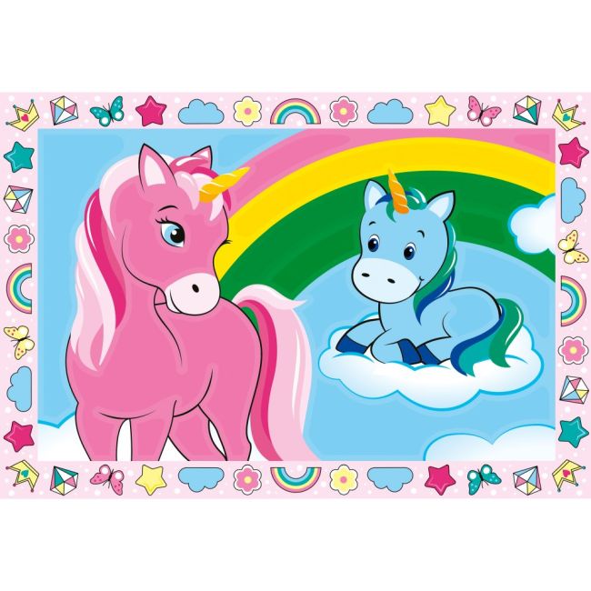Ravensburger - CreArt pictura pe numere pentru copii 2 sabloane unicorni veseli ARTRVSPBN23699