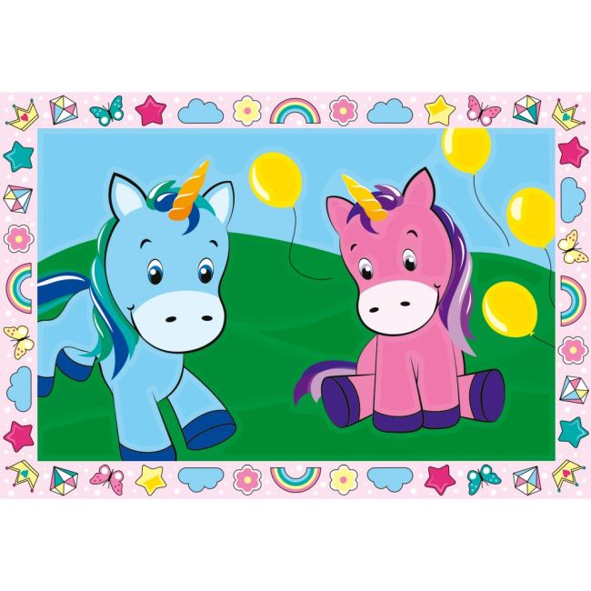 Ravensburger - CreArt pictura pe numere pentru copii 2 sabloane unicorni veseli ARTRVSPBN23699