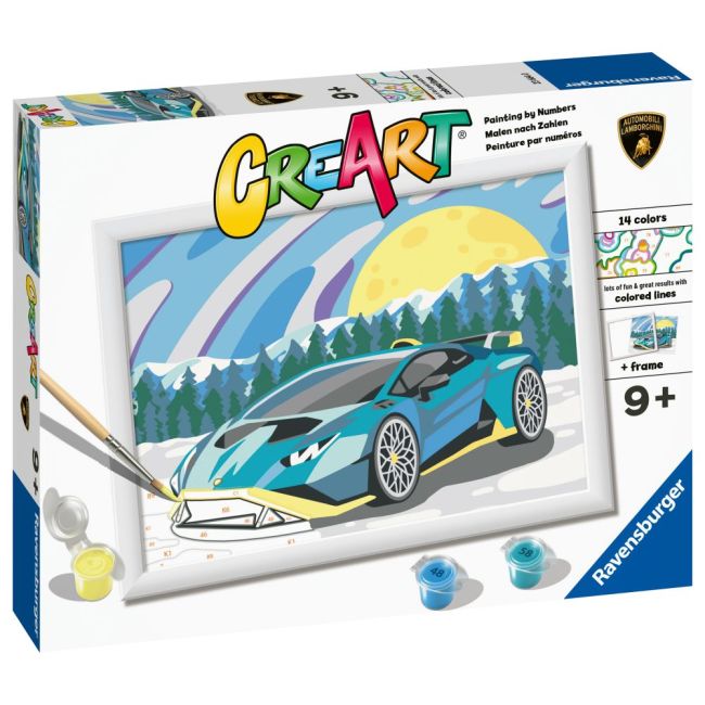 Ravensburger - CreArt pictura pe numere pentru copii Lamborghini ARTRVSPBN23664