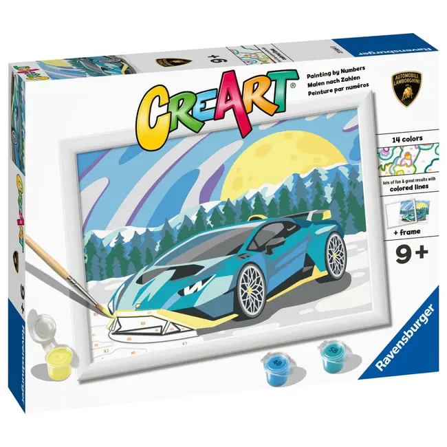 Ravensburger - CreArt pictura pe numere pentru copii Lamborghini ARTRVSPBN23664