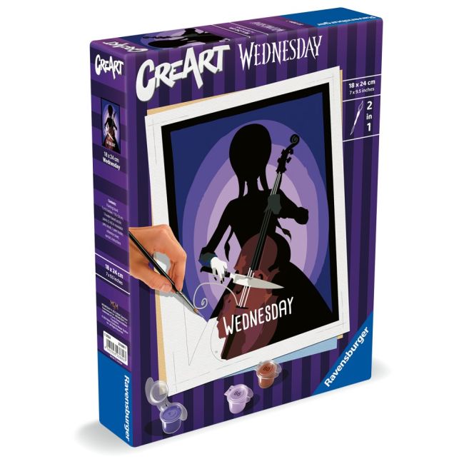 Ravensburger - CreArt pictura pe numere pentru copii Wednesday ARTRVSPBN23889
