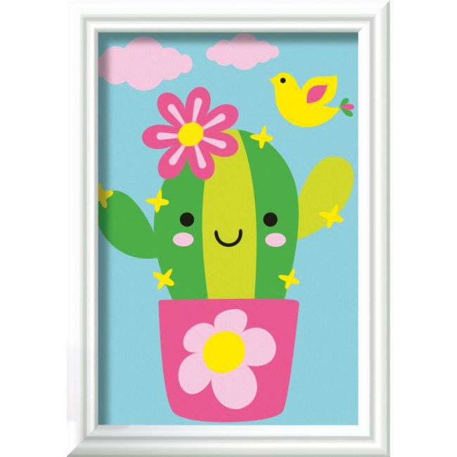 Ravensburger - CreArt pictura pe numere pentru copii cactus in ghiveci ARTRVSPBN23660