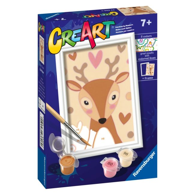 Ravensburger - CreArt pictura pe numere pentru copii cerb dragut ARTRVSPBN23606