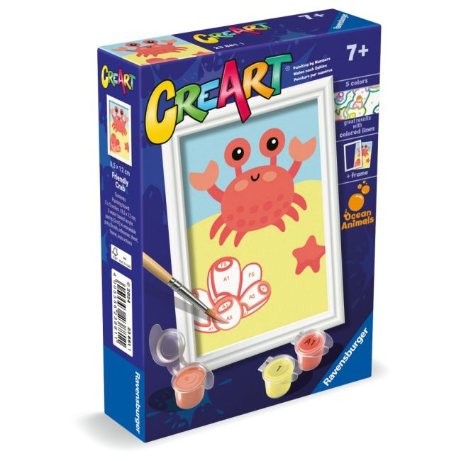 Ravensburger - CreArt pictura pe numere pentru copii crab prietenos ARTRVSPBN23881