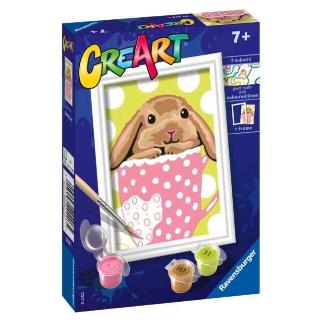 Ravensburger - CreArt pictura pe numere pentru copii iepuras in cana ARTRVSPBN20206