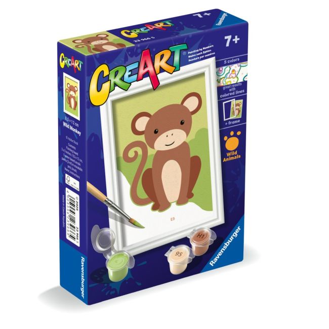 Ravensburger - CreArt pictura pe numere pentru copii maimuta salbatica ARTRVSPBN23966