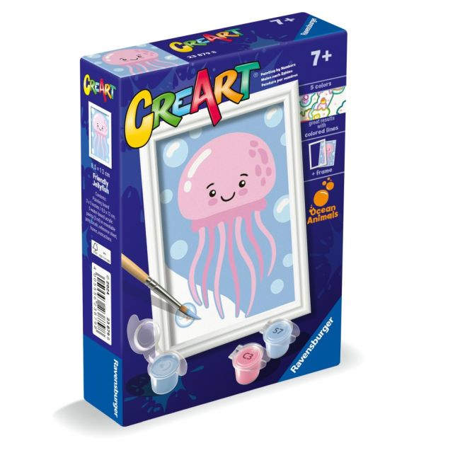 Ravensburger - CreArt pictura pe numere pentru copii meduza prietenoasa ARTRVSPBN23879
