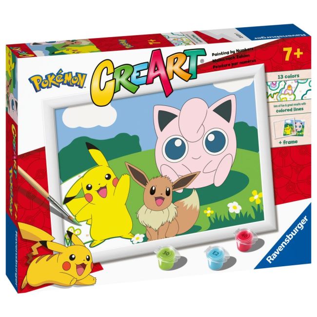 Ravensburger - CreArt pictura pe numere pentru copii personaje Pokemon ARTRVSPBN23571