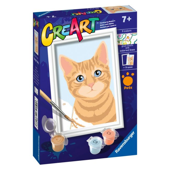 Ravensburger - CreArt pictura pe numere pentru copii pisicuta portocalie ARTRVSPBN23717