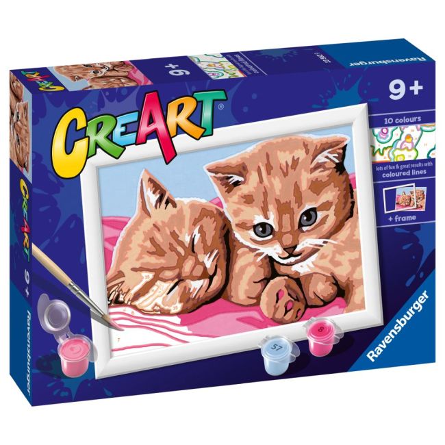 Ravensburger - CreArt pictura pe numere pentru copii pisicute prietene ARTRVSPBN23562