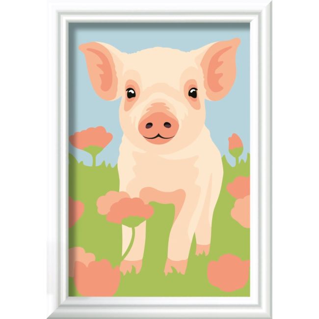 Ravensburger - CreArt pictura pe numere pentru copii porcusor dragut ARTRVSPBN23970