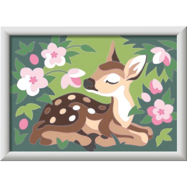 Ravensburger - CreArt pictura pe numere pentru copii pui de caprioara si flori ARTRVSPBN20178