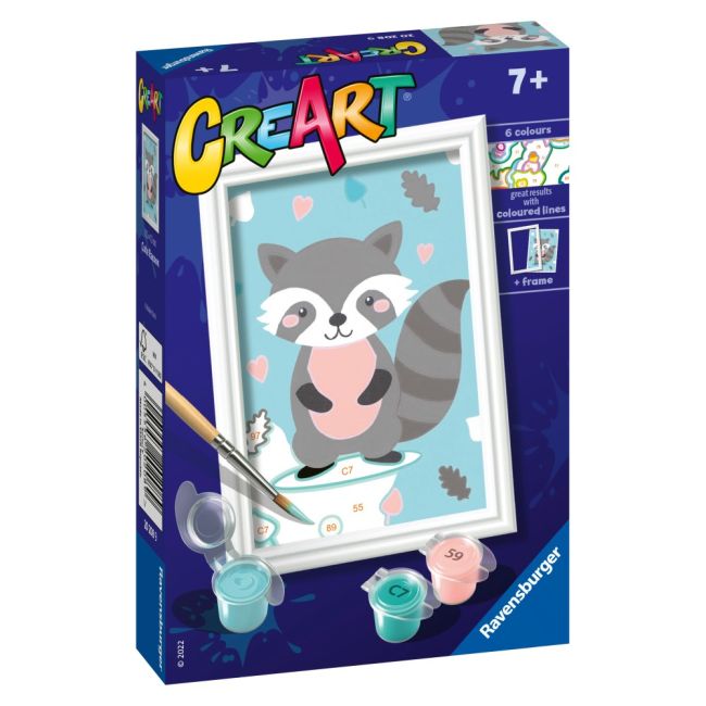 Ravensburger - CreArt pictura pe numere pentru copii raton dragalas ARTRVSPBN20208