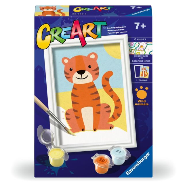 Ravensburger - CreArt pictura pe numere pentru copii tigru salbatic ARTRVSPBN23969