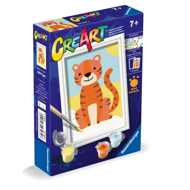 Ravensburger - CreArt pictura pe numere pentru copii tigru salbatic ARTRVSPBN23969