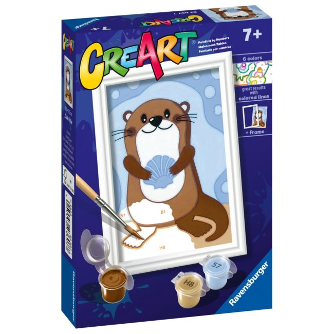 Ravensburger - CreArt pictura pe numere pentru copii vidra dragalasa ARTRVSPBN23607
