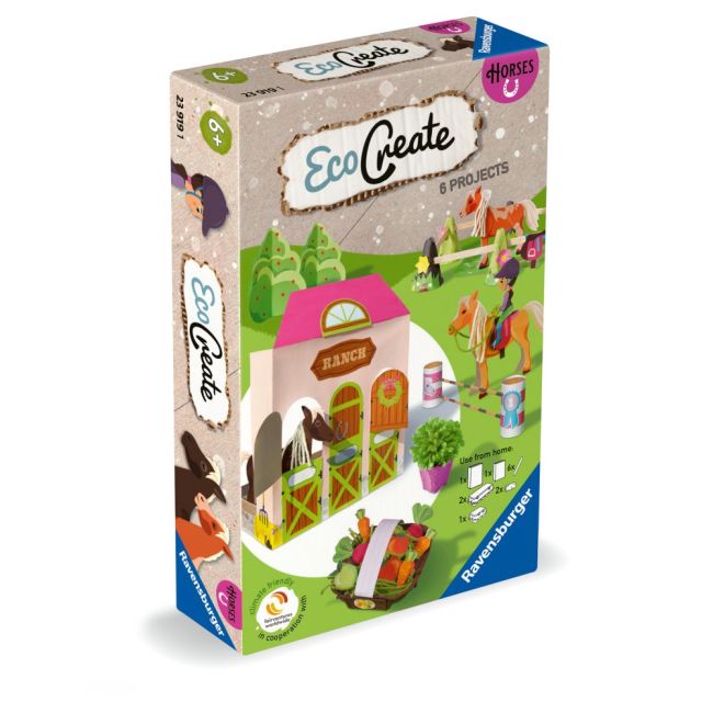 Ravensburger - Eco Create Set de creatie ferma de cai ce include 6 proiecte ARTRVSAC23919