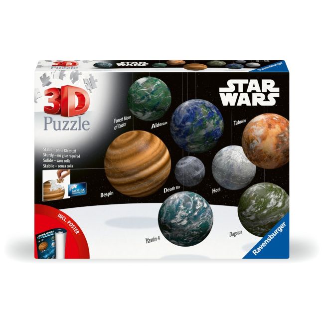 Ravensburger - Puzzle 3D planetele din galaxia Star Wars 531 piese ARTRVS3D11577