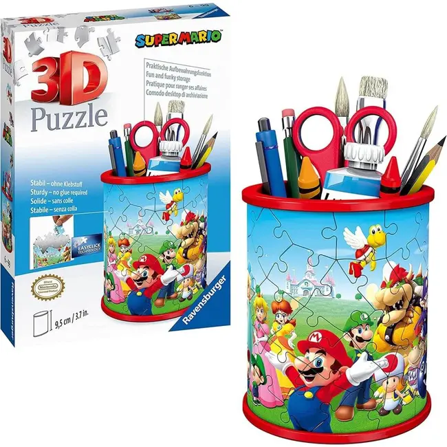 Ravensburger - Puzzle 3D suport pixuri Super Mario 54 piese ARTRVS3D11255