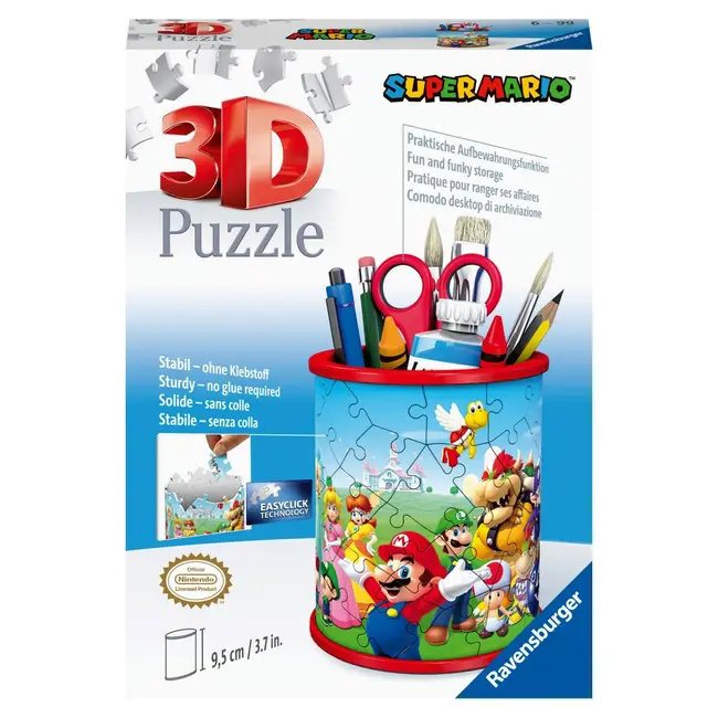 Ravensburger - Puzzle 3D suport pixuri Super Mario 54 piese ARTRVS3D11255