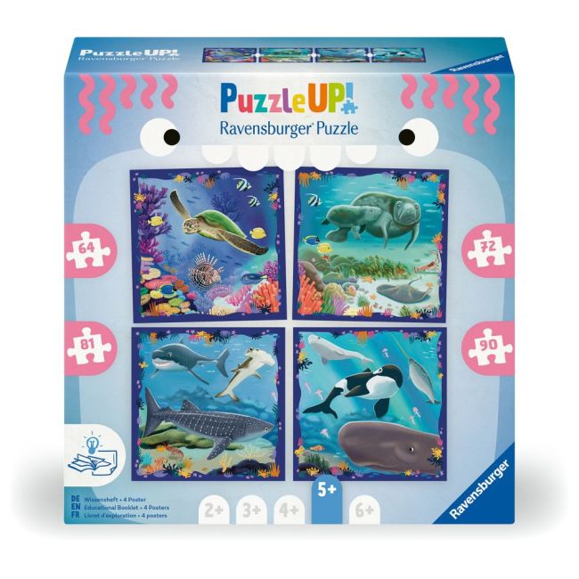 Ravensburger - Puzzle Up animale marine 4 puzzle 64 72 81 90 piese ARTRVSPC04004