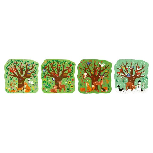 Ravensburger - Puzzle Up anotimpuri 4 puzzle contur 12 16 20 24 piese ARTRVSPC04002