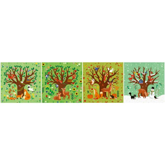 Ravensburger - Puzzle Up anotimpuri 4 puzzle contur 12 16 20 24 piese ARTRVSPC04002