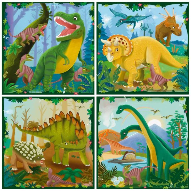 Ravensburger - Puzzle Up dinozauri 4 puzzle 25 36 42 56 piese ARTRVSPC04003