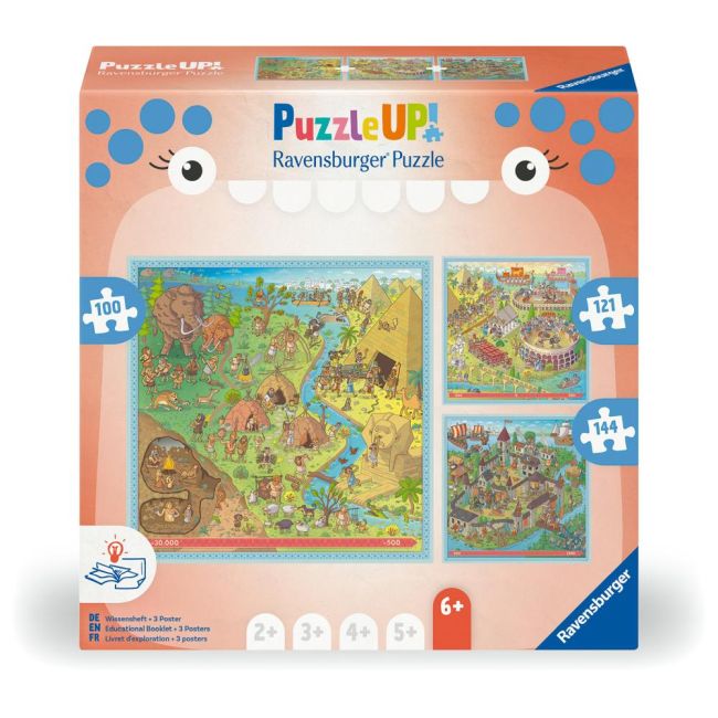 Ravensburger - Puzzle Up istorie 3 puzzle 100 121 144 piese ARTRVSPC04005