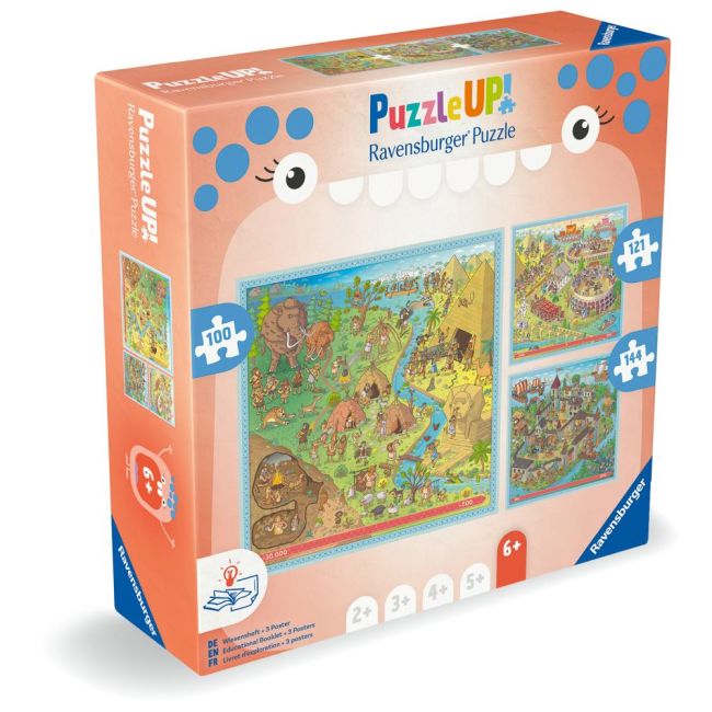 Ravensburger - Puzzle Up istorie 3 puzzle 100 121 144 piese ARTRVSPC04005