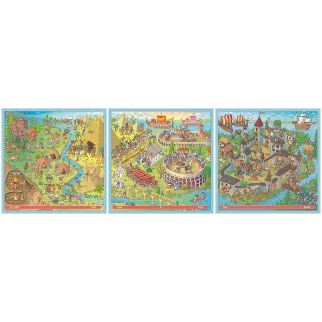 Ravensburger - Puzzle Up istorie 3 puzzle 100 121 144 piese ARTRVSPC04005