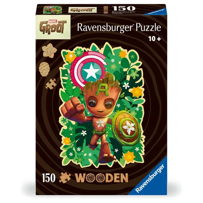 Ravensburger - Puzzle contur din lemn Marvel Groot 150 piese ARTRVSPA01459