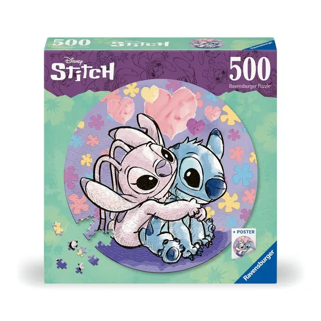 Ravensburger - Puzzle rotund Disney Stitch 500 piese ARTRVSPA17581