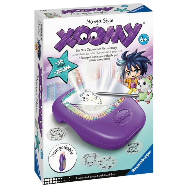 Ravensburger - Set de desenat Xoomy aparat portabil cu lampa si 30 de sabloane stil Manga ARTRVSAC23533